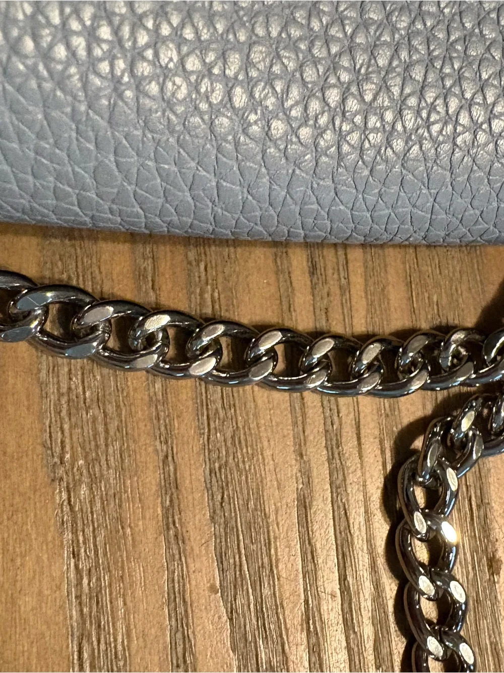Michael Kors Light Blue Pebbled Leather Crossbody with Silver MK Logo